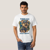 Cute Police Dog – Funny K9 Puppy “Don’t Move" T-Shirt (Vorne ganz)