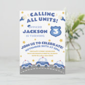 Cute Police Invitation for Birthday Officer Patrol Einladung (Stehend Vorderseite)