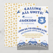 Cute Police Invitation for Birthday Officer Patrol Einladung (Vorne/Hinten)