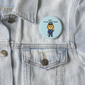 Cute police officer lion Cop Kids Valentine Button (Beispiel)