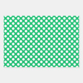 Cute polka dot tiled pattern green geschenkpapier set (Vorderseite 3)
