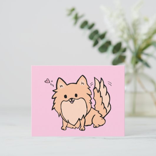 Cute Pom Blank Postkarte (Stehend Vorderseite)