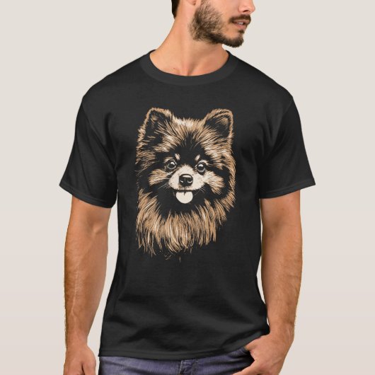 Cute Pomeranian Dog Pet Adorable Animals T-Shirt (Vorderseite)