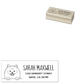 Cute Pomeranian Dog Return Address Gummistempel (Stempel)