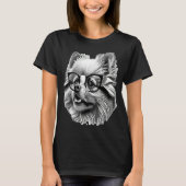 Cute Pomeranian Dog Wearing Nerd Glasses Funny Gra T-Shirt (Vorderseite)