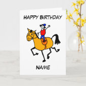Cute Pony Trot on Cartoon Birthday Karte (Gelbe Blume)