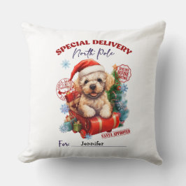Cute Poodle Christmas Throw Pillow Kissen
