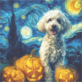 Cute Poodle Dog Halloween Jack O Lantern Pumpkin F Aufkleber (Vorderseite)