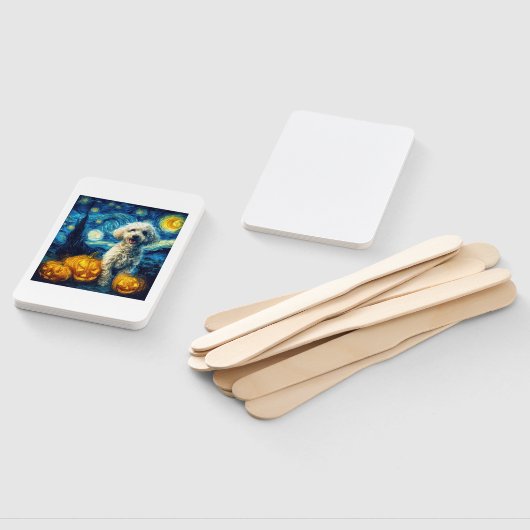 Cute Poodle Dog Halloween Jack O Lantern Pumpkin F Fächer (Non-assembled)