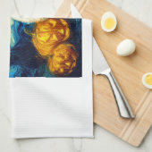 Cute Poodle Dog Halloween Jack O Lantern Pumpkin F Geschirrtuch (Viertel Falte)