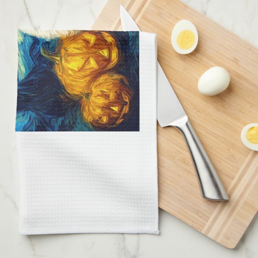 Cute Poodle Dog Halloween Jack O Lantern Pumpkin F Geschirrtuch (Viertel Falte)