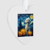 Cute Poodle Dog Halloween Jack O Lantern Pumpkin F Ornament (Vorderseite)