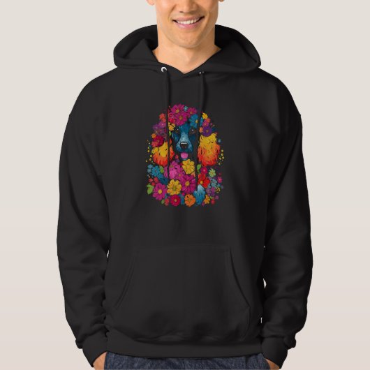 Cute Poodle Flower Bouquet Hoodie (Vorderseite)