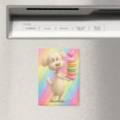 Cute Poodle Macaron Magnet – Rainbow Pastel Dog  (In Situ (Geschirrspüler))