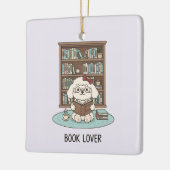 Cute Poodle Puppy Dog Book Lover Pastel Christmas Keramikornament (Links)