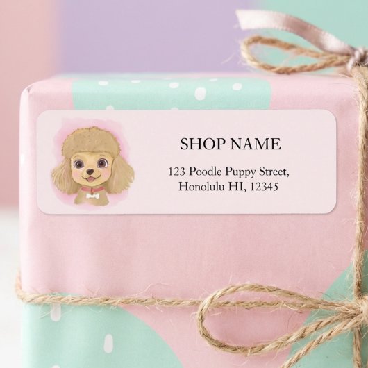 Cute Poodle Shop Return Address Labels