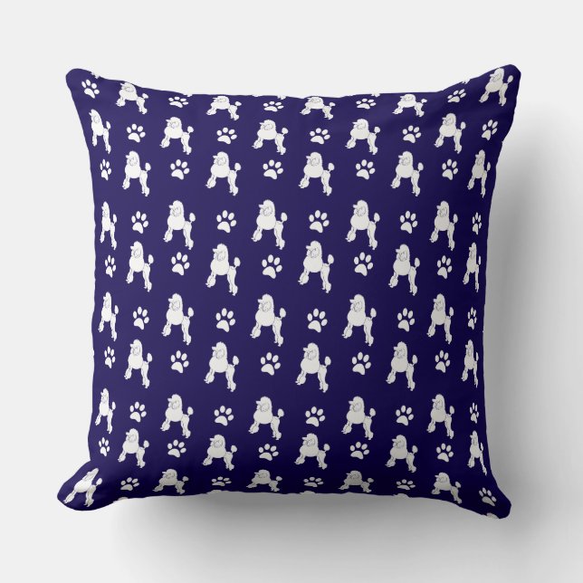 Cute Poodle Throw Pillow Kissen (Vorderseite)