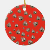 Cute Poop Emoji Pattern Keramikornament (Vorne)
