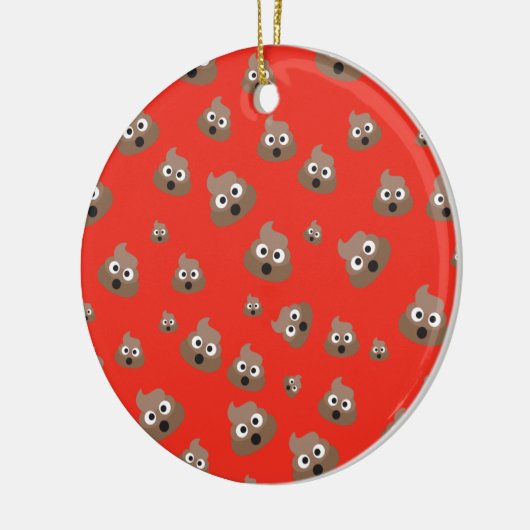 Cute Poop Emoji Pattern Keramikornament (Links)
