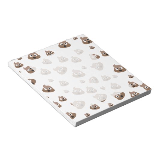 Cute Poop Emoji Pattern Notizblock (angewinkelt)
