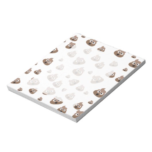Cute Poop Emoji Pattern Notizblock (Rotiert)