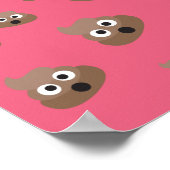 Cute Poop Emoji Pattern Poster (Ecke)