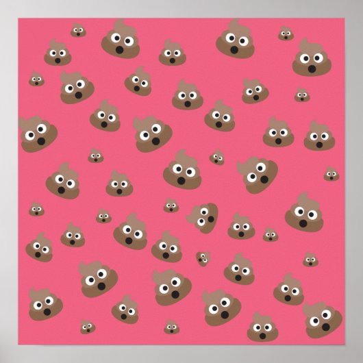 Cute Poop Emoji Pattern Poster (Vorne)