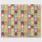 Cute Pop-Art Guinea Pig Wrapping Paper Geschenkpapier (Flach)
