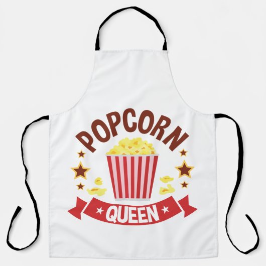 Cute Popcorn Queen Lover Women Girls Schürze (Vorderseite)