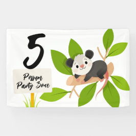 Cute Possum Party Zone Custom Age Number Banner