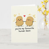 Cute Potato Human Bean Card Karte (Gelbe Blume)