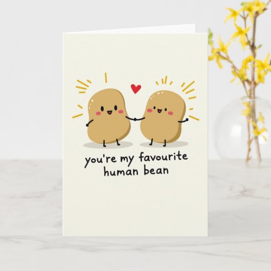 Cute Potato Human Bean Card Karte (Gelbe Blume)