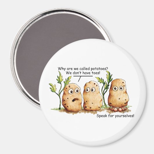 Cute Potatoes Has Toes Funny Potato Pun Magnet (Vorderseite/Rückseite)