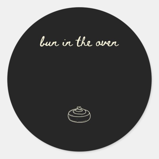 Cute Pregnancy Reveal Announcement Tee, Bun In The Runder Aufkleber (Vorderseite)