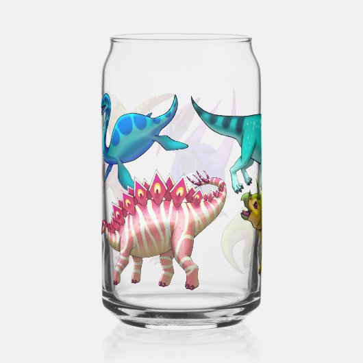 Cute Prehistoric drinking glass Dosenglas (Vorderseite)