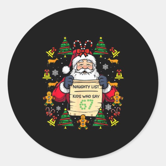 Cute Preppy Christmas,reindeer Brushstrokes Funny Runder Aufkleber (Vorderseite)