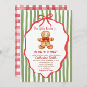 Cute Preppy Gingerbread Christmas Baby Shower Einladung (Vorne/Hinten)