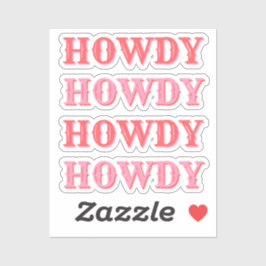 Cute Preppy Girly Howdy Pink  Aufkleber