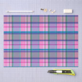 Cute Preppy Retro Plaid Pattern in Pink and Blue Seidenpapier (Handwerk)