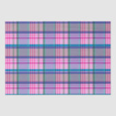 Cute Preppy Retro Plaid Pattern in Pink and Blue Seidenpapier (Vorderseite)
