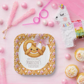 Cute Pretzel Girl Birthday Party Pappteller (Party)