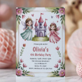 Cute Princess Fairy 4th Birthday Party Einladung