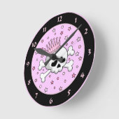 Cute Princess Skull Runde Wanduhr (Winkel)