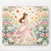 Cute princess with butterflies mousepad (Vorne)