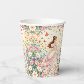 Cute princess with butterflies pappbecher (Rückseite)