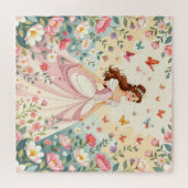 Cute princess with butterflies puzzle (Horizontal)