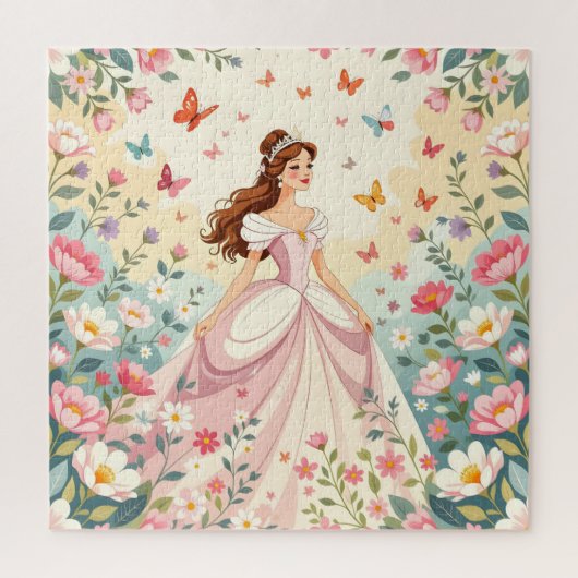 Cute princess with butterflies puzzle (Vertikal)
