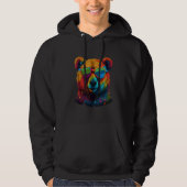 Cute Pro Gay Bear Sunglasses Pride 2023 Rainbow LG Hoodie (Vorderseite)