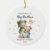 Cute promoted to big brother teddy bears christmas keramik ornament (Vorne)