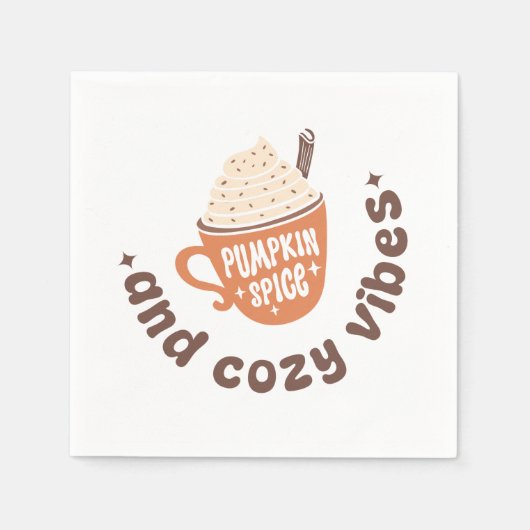 Cute PSL Fall – Pumpkin Spice and Cozy vibes Serviette (Vorderseite)